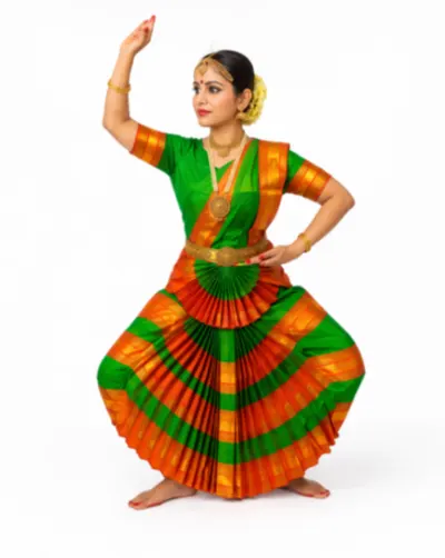 Green Orange Bharatnatyam Fancy Dress for kids – Bharatnatyam, Mod Fancy Dress Delhi