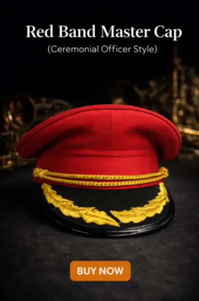 Red Band Master Officer Cap – Accessories, Mod Fancy Dress Delhi