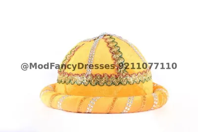 Golden Fancy Mughal Pagdi Turban Fancy Dress for kids – view 2, Accessories, Mod Fancy Dress Delhi