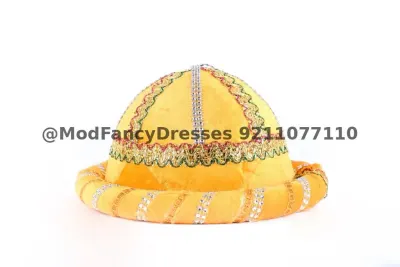 Golden Fancy Mughal Pagdi Turban Fancy Dress for kids – view 3, Accessories, Mod Fancy Dress Delhi