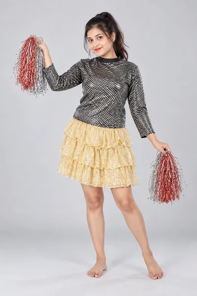 Golden Western Dance Fancy Dress Skirt Top fancy dress costume