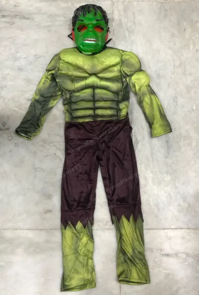 Hulk Muscle Fancy Dress With Mask – view 2, Superhero Costumes, Mod Fancy Dress Delhi