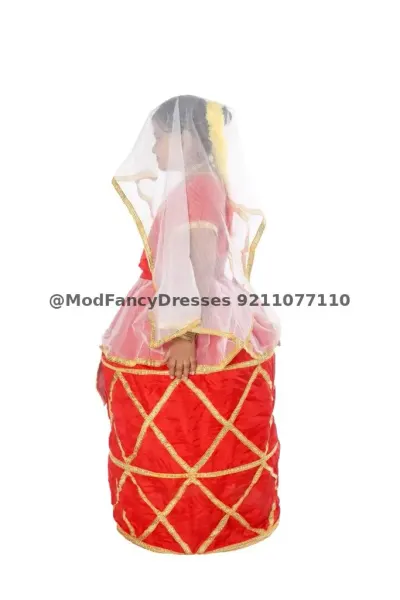 Manipuri Dance Fancy Dress Costume For Girls – view 2, Manipuri Dance Costume, Mod Fancy Dress Delhi