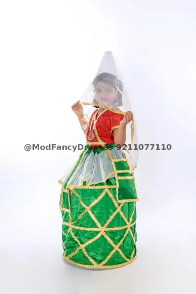 Manipuri Folk Dance Fancy Dress Costume – view 2, Manipuri Dance Costume, Mod Fancy Dress Delhi