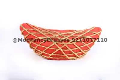 Maratha Safa Pagdi Red And Golden Fancy Dress for kids – view 3, Accessories, Mod Fancy Dress Delhi