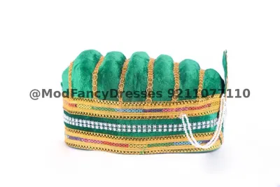 Mughal Fancy Pagdi Green Fancy Dress for kids – view 2, Accessories, Mod Fancy Dress Delhi