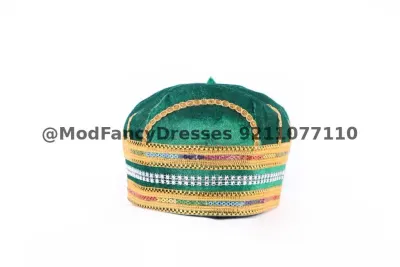 Mughal Fancy Pagdi Green Fancy Dress for kids – view 3, Accessories, Mod Fancy Dress Delhi