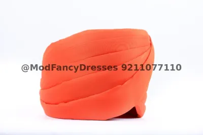 Sikh Punjabi Safa Pagadi Orange Fancy Dress – Accessories, Mod Fancy Dress Delhi
