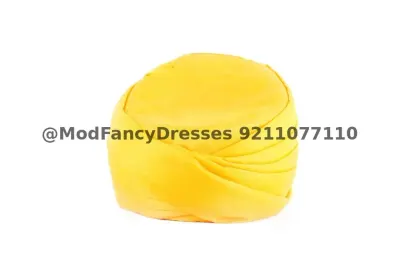 Sikh Punjabi Safa Pagadi Yellow Fancy Dress – view 3, Accessories, Mod Fancy Dress Delhi