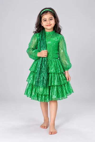 Western Dance Fancy Dress Costume Green fancy dress costume