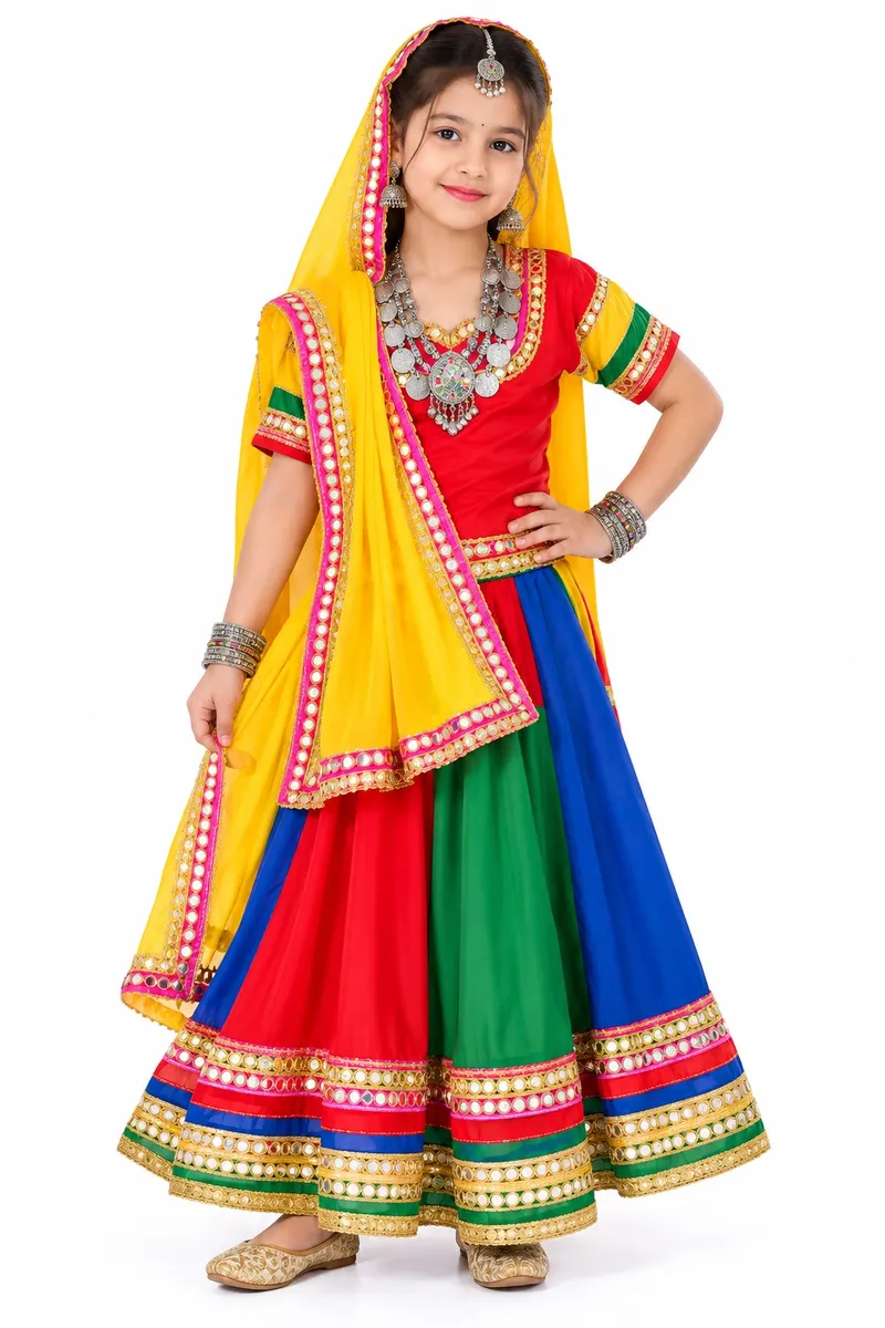 Multicolor Haryanvi Lehenga Choli Costume Fancy Dress – Haryanvi Dress, Mod Fancy Dress Delhi