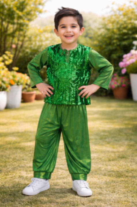 Green Sequence Dance Fancy Dress Main Image