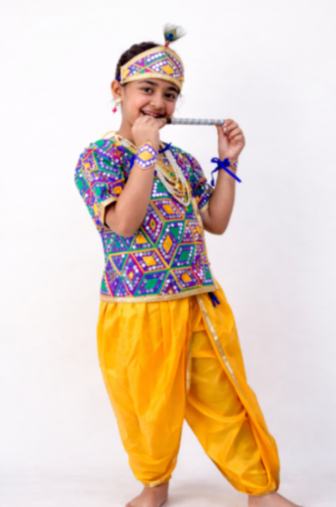 Krishna Blue And Yellow Fancy Dress Main Image