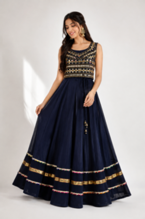 Blue Lehnga Dandia Dress Main Image
