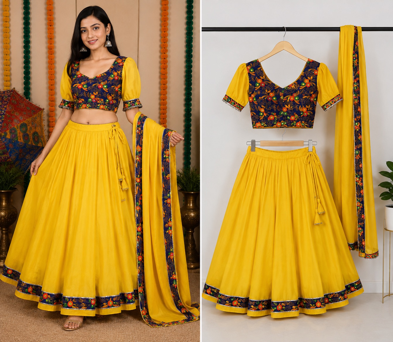 Dandiya Fancy Dress Yellow Main Image