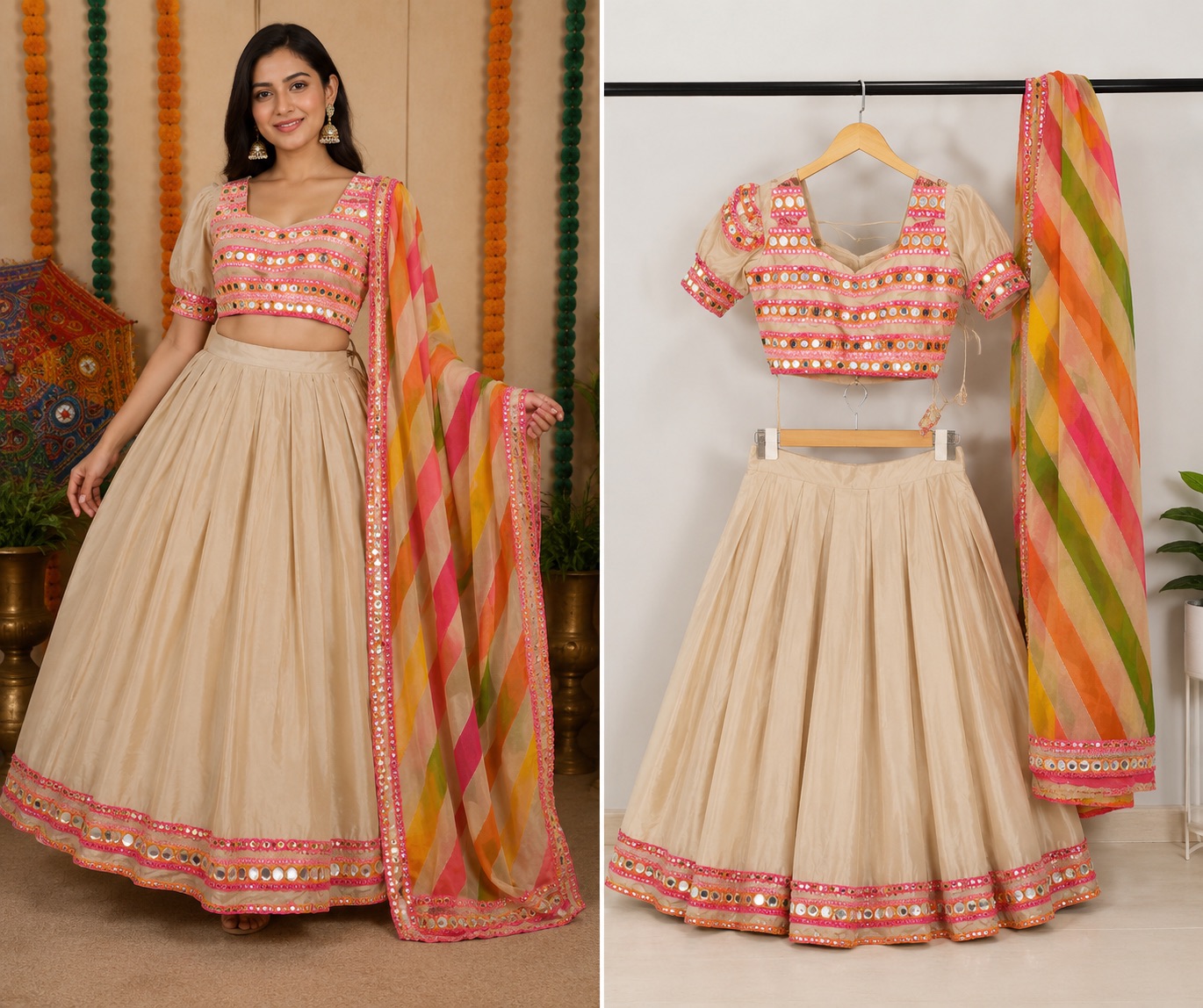 Dandiya Fancy Dress Cream Main Image