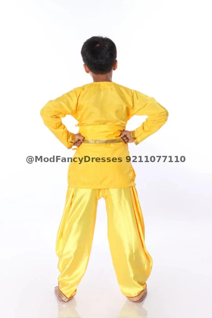 Angarkha Dhoti Fancy Dress Costume Yellow Thumbnail