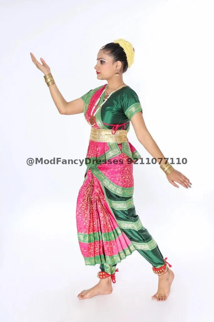 Bharatnatyam Dance Costume Pink Thumbnail