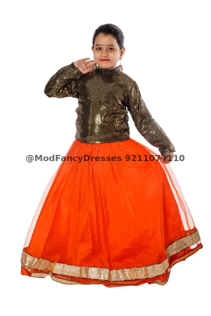 Indo Western Style Long Skirt Top Fancy Dress Thumbnail