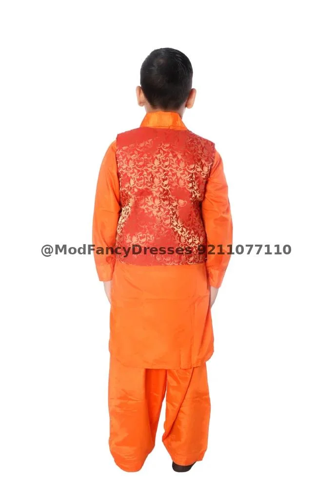 Kashmiri Traditional Dress With Cap For Boys Thumbnail