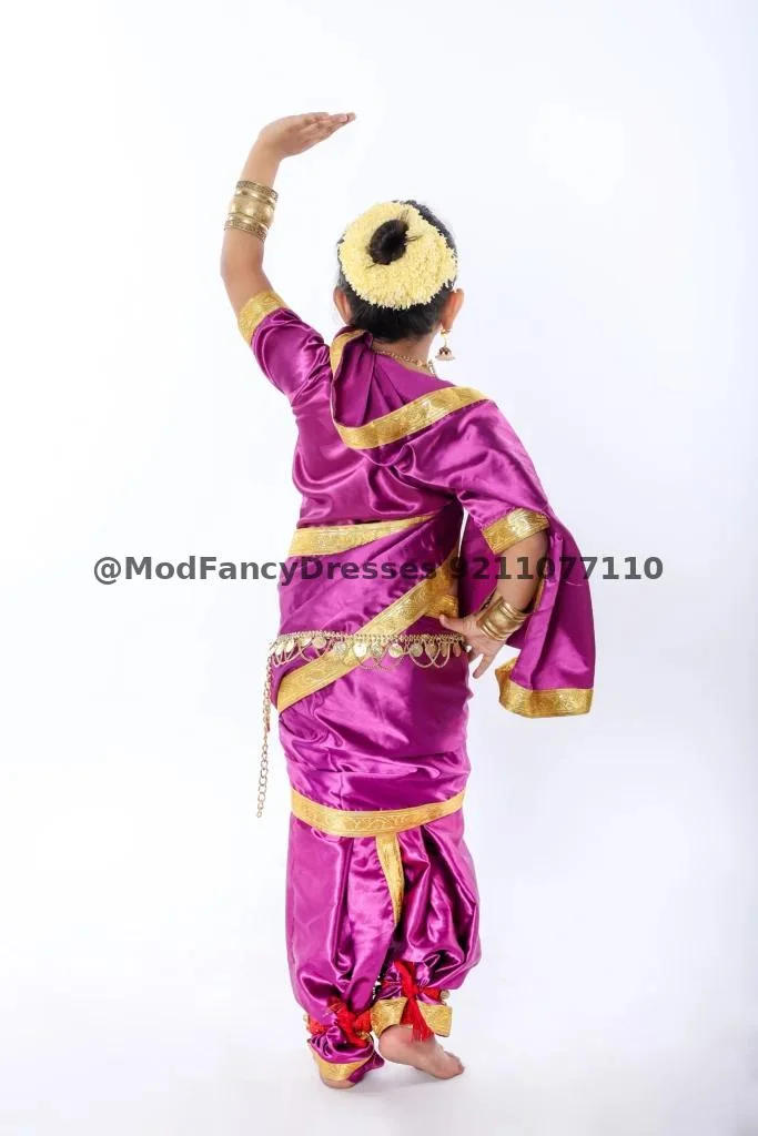 Lavani Saree Fancy Dress Costume Purple Thumbnail
