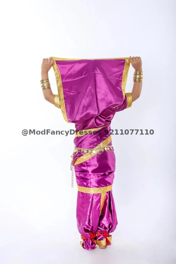 Lavani Saree Fancy Dress Costume Purple Thumbnail