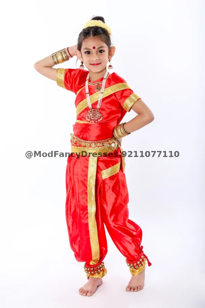 Lavani Saree Fancy Dress Costume Red