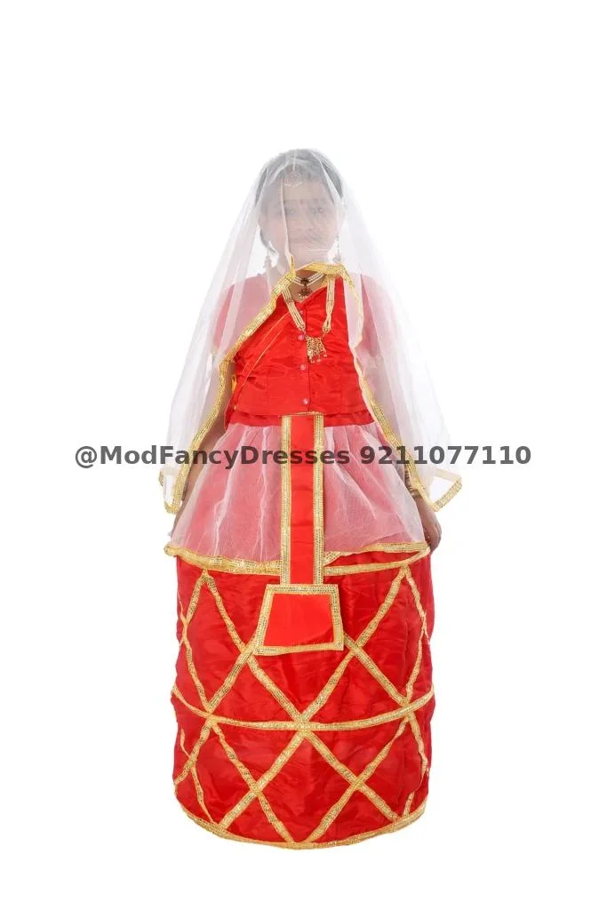 Manipuri Dance Fancy Dress Costume For Girls Thumbnail