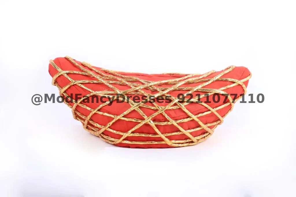 Maratha Safa Pagdi Red And Golden Thumbnail