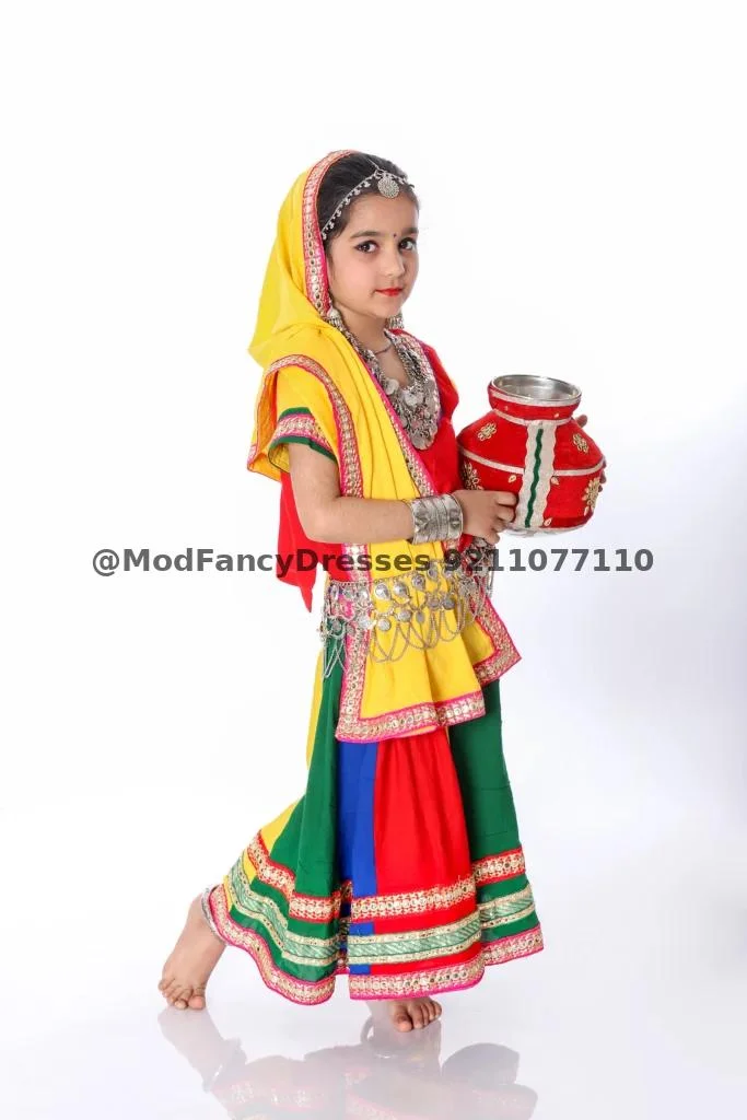 Multicolor Haryanvi Lehenga Choli Costume Thumbnail