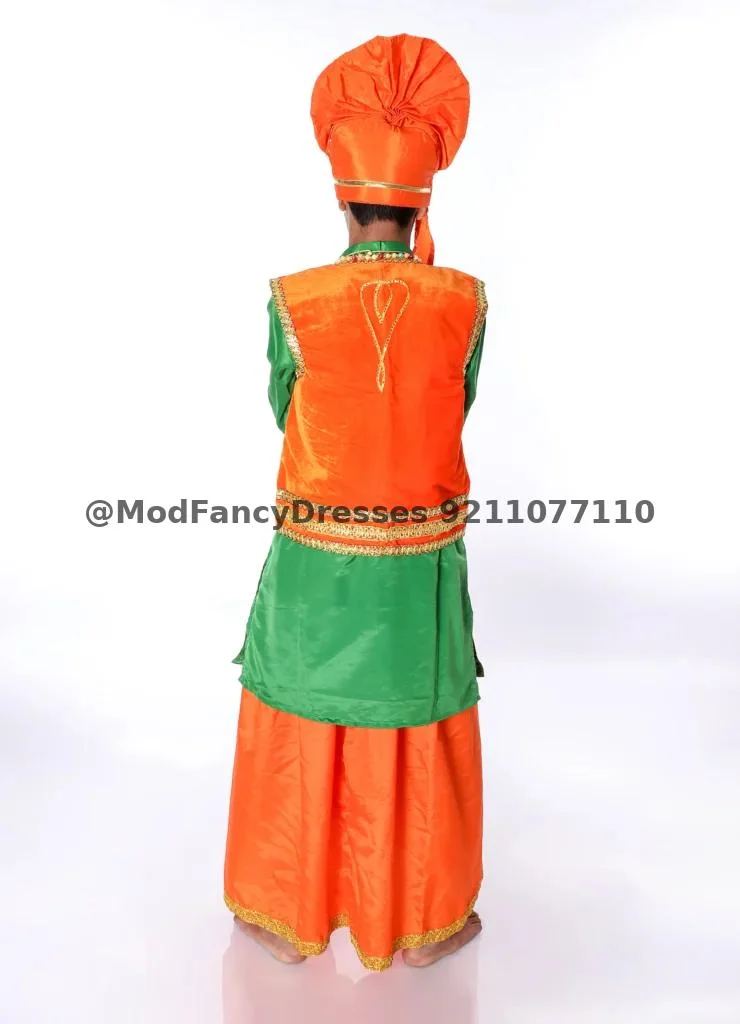 Orange Bhangra Dance Costume Thumbnail