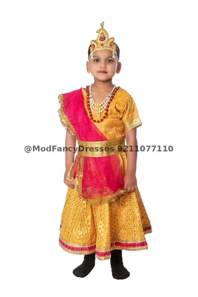 Radha Fancy Dress Costume In Yellow