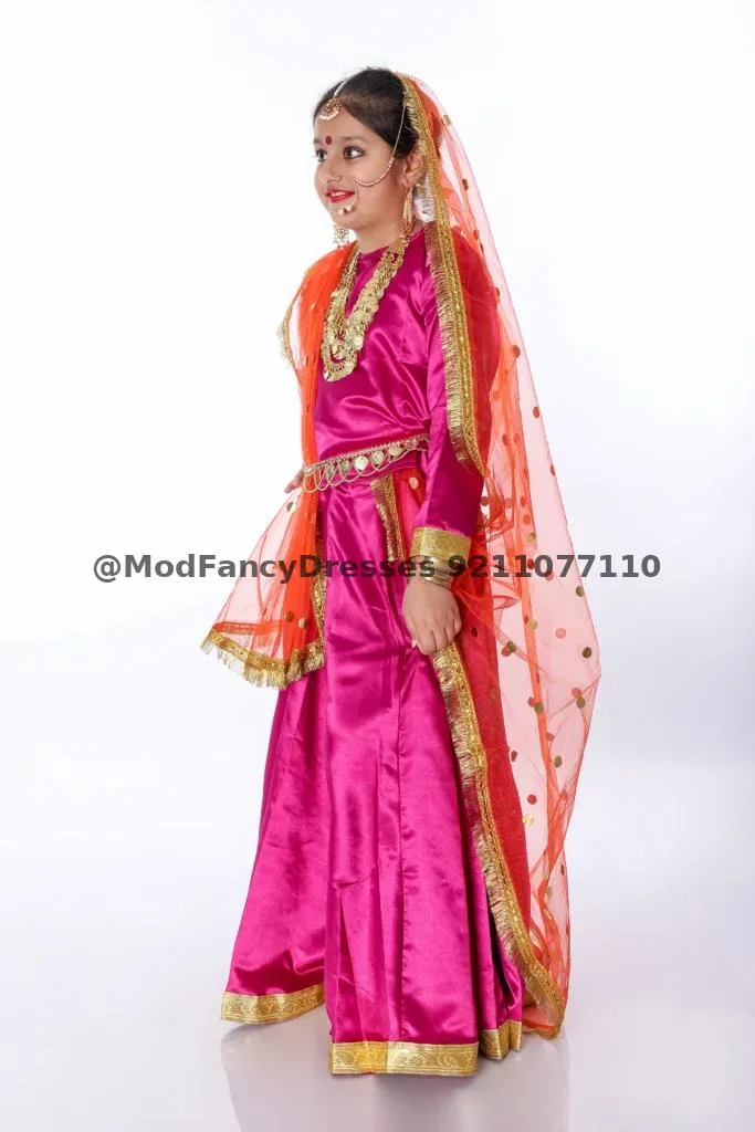 Radha Rani Fancy Dress Pink Orange Thumbnail