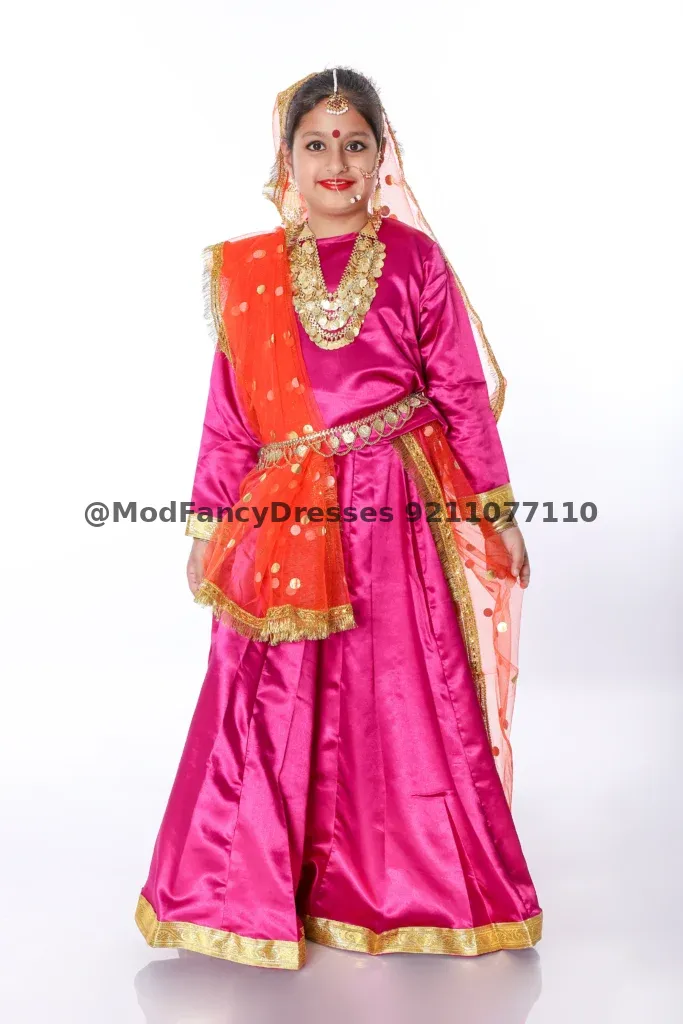 Radha Rani Fancy Dress Pink Orange