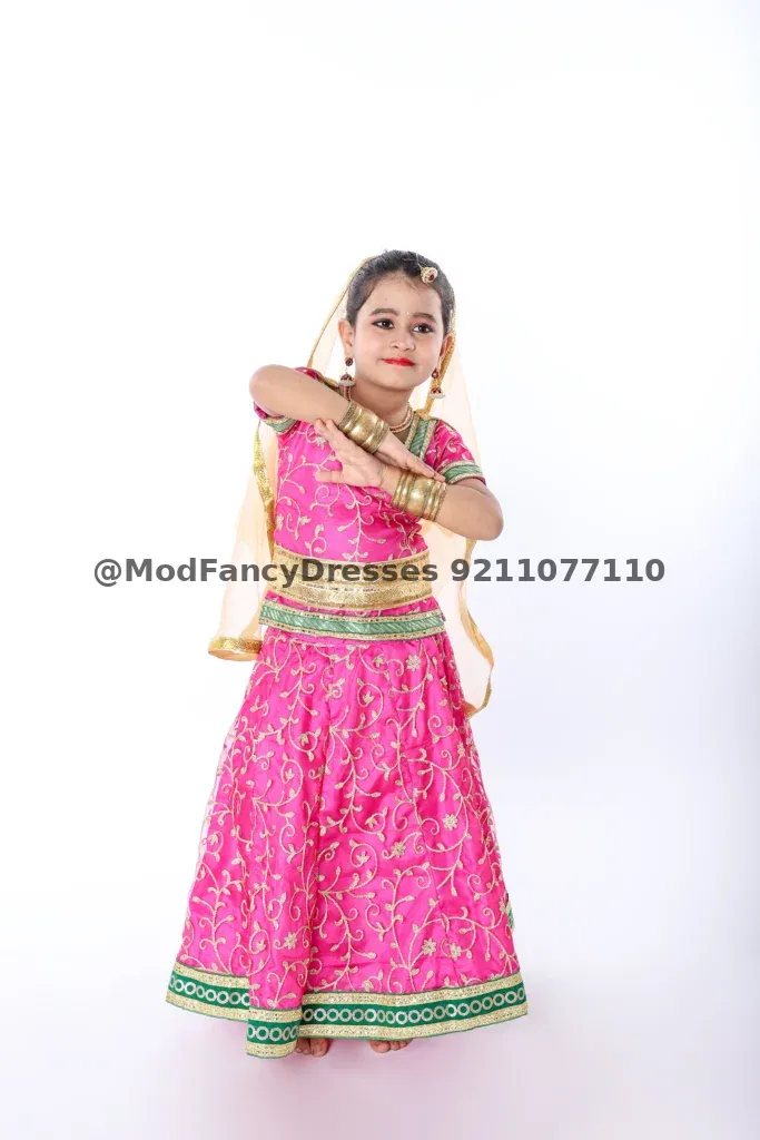 Radha Rani Lehenga Dress Pink Golden