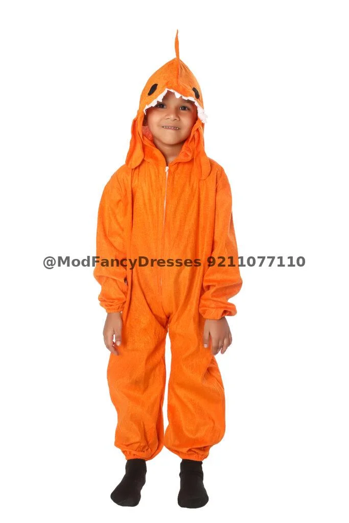 Shark Fancy Dress Costume Orange