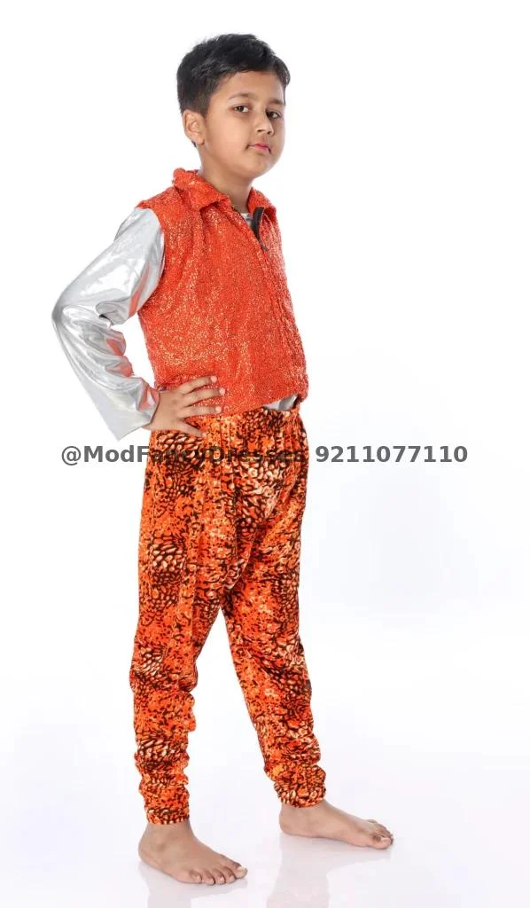 Western Dance Dress For Boys Orange Thumbnail