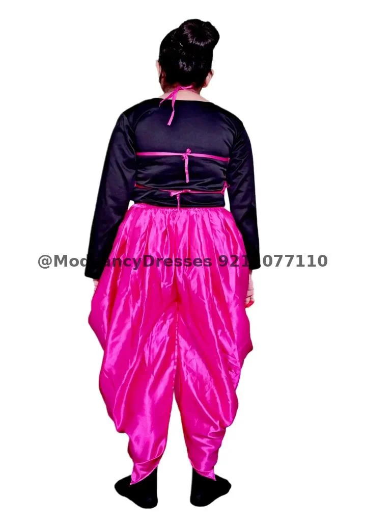 Western Dance Dress For Girl In Magenta Black Colour Thumbnail