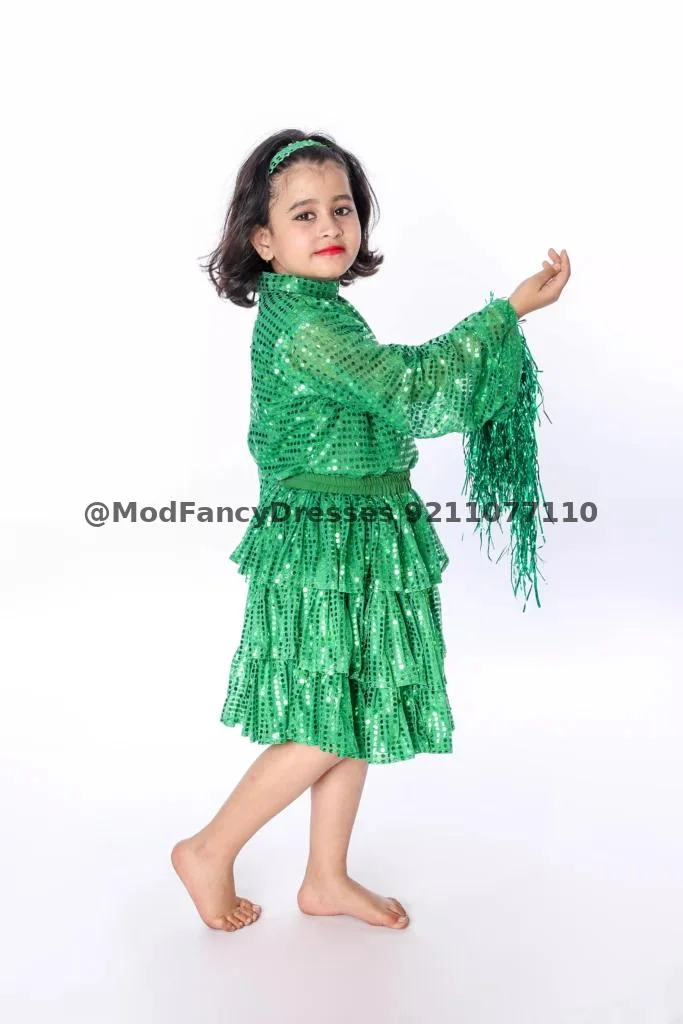 Western Dance Fancy Dress Costume Green Thumbnail
