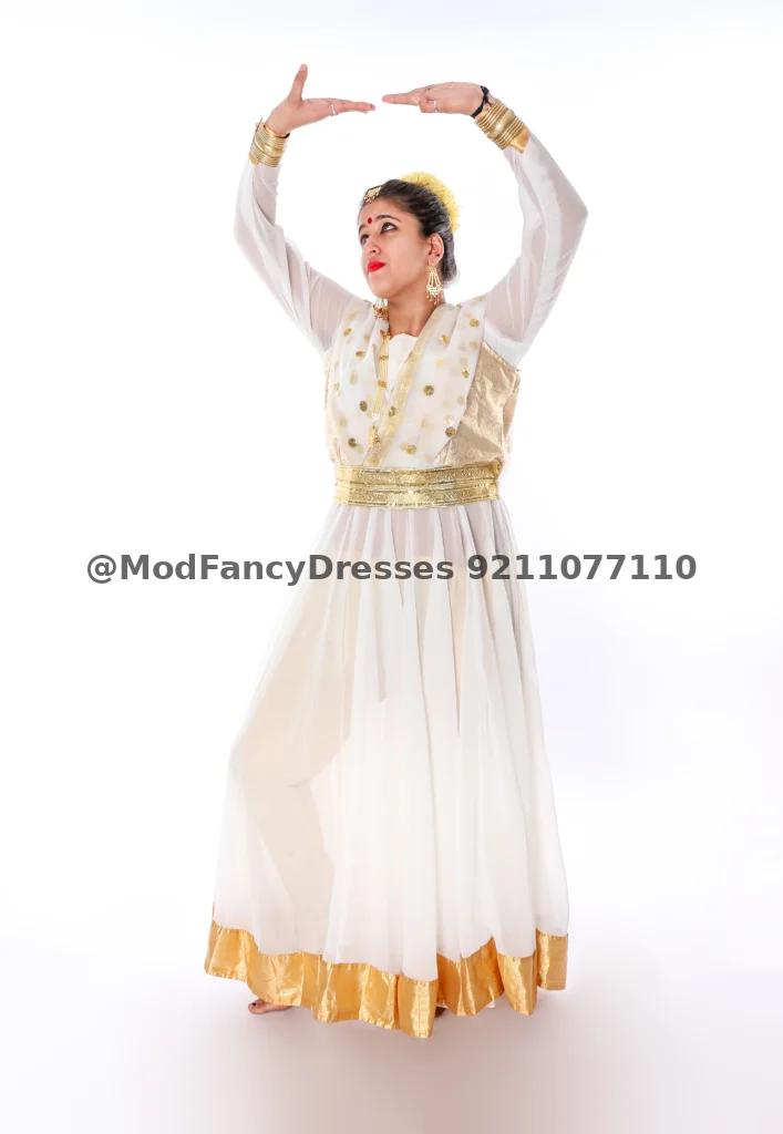 Anarkali Kathak Fancy Dress Costume White Thumbnail