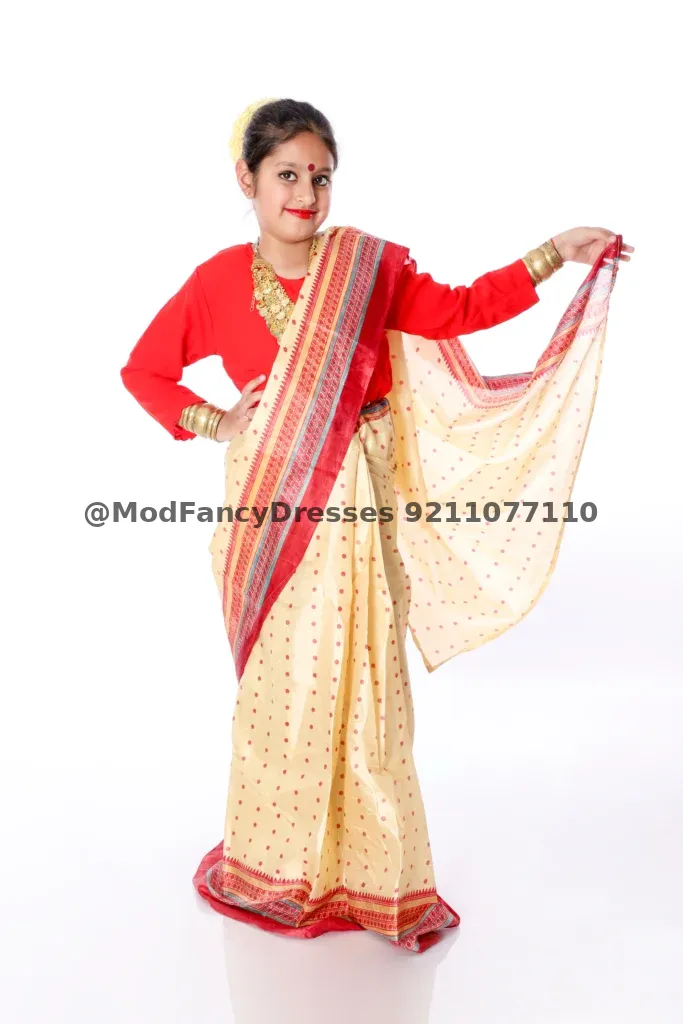 Bihu Dance Saree Fancy Dress Costume