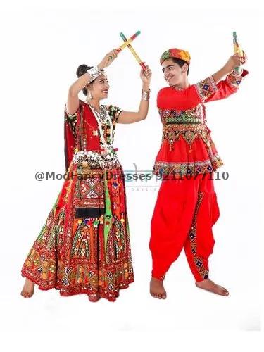 Gujrati Garba Dance Dress Lehenga Thumbnail