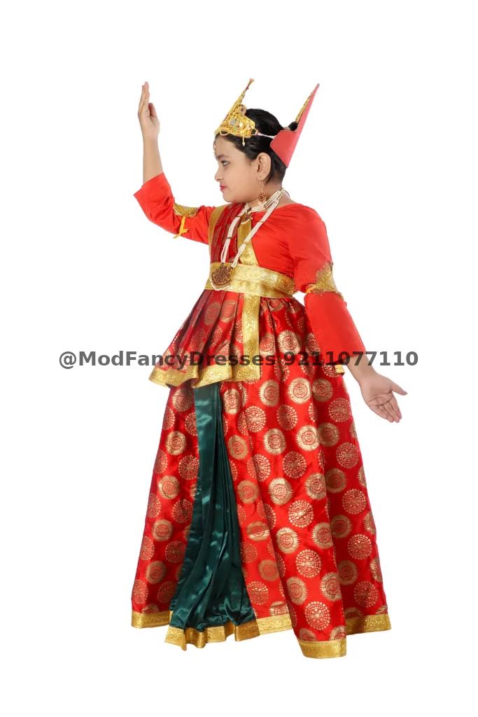 Hindu Rani Fancy Dress Costume For Girls Thumbnail