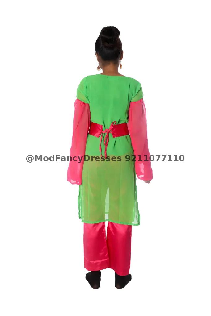 Indo Western Fancy Dress Costume Magenta Green Thumbnail