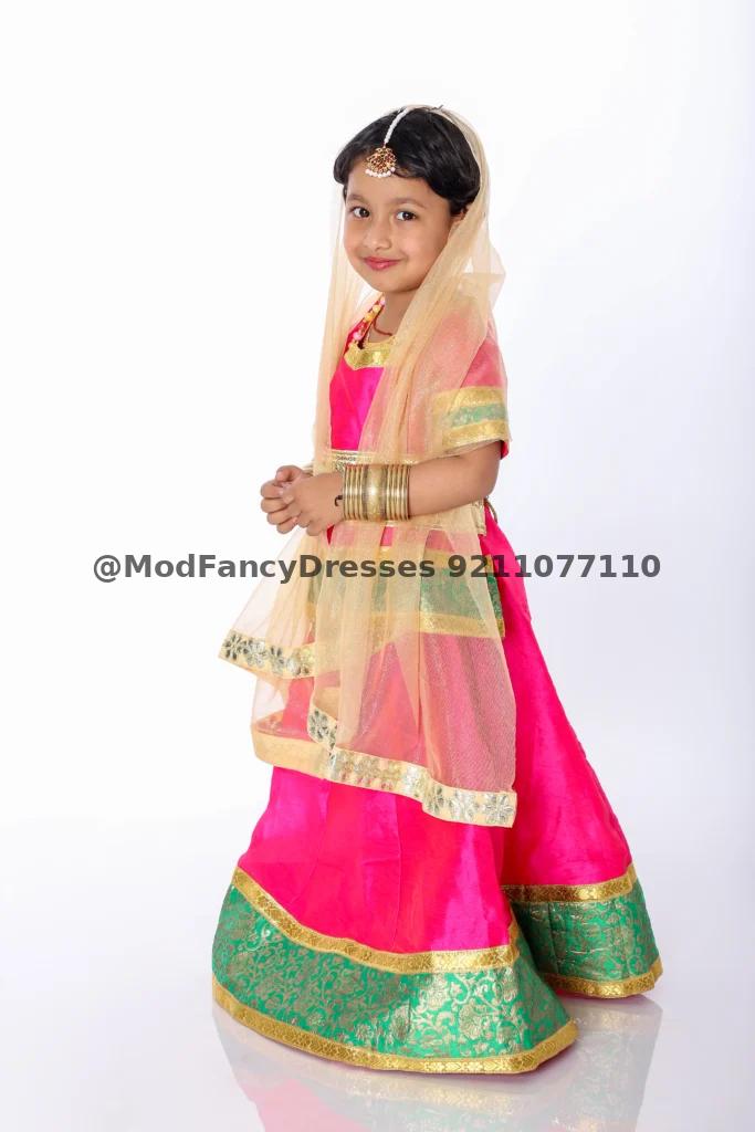 Kids Radha Dress Lehenga Fancy Costume Thumbnail