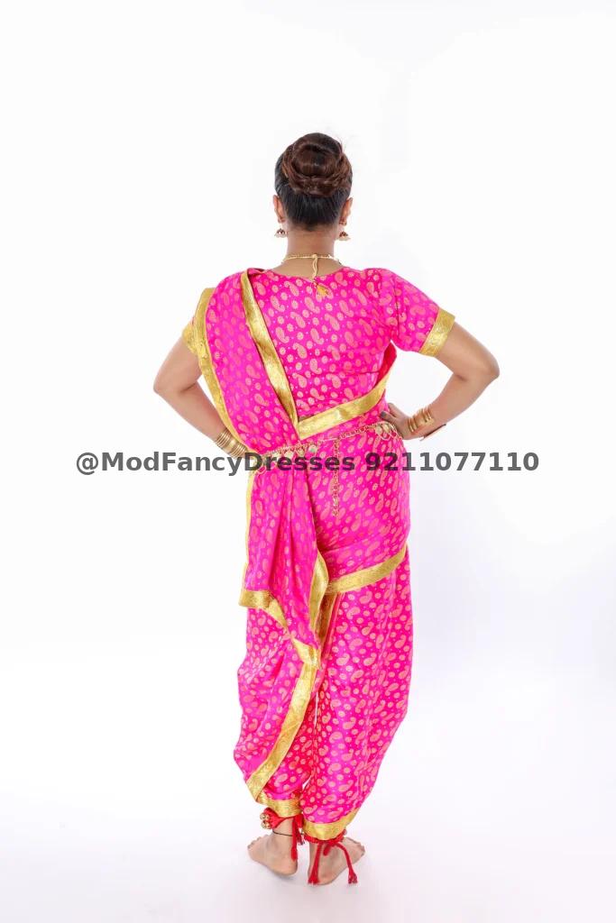 Lavani Saree Fancy Dress Costume Pink Thumbnail
