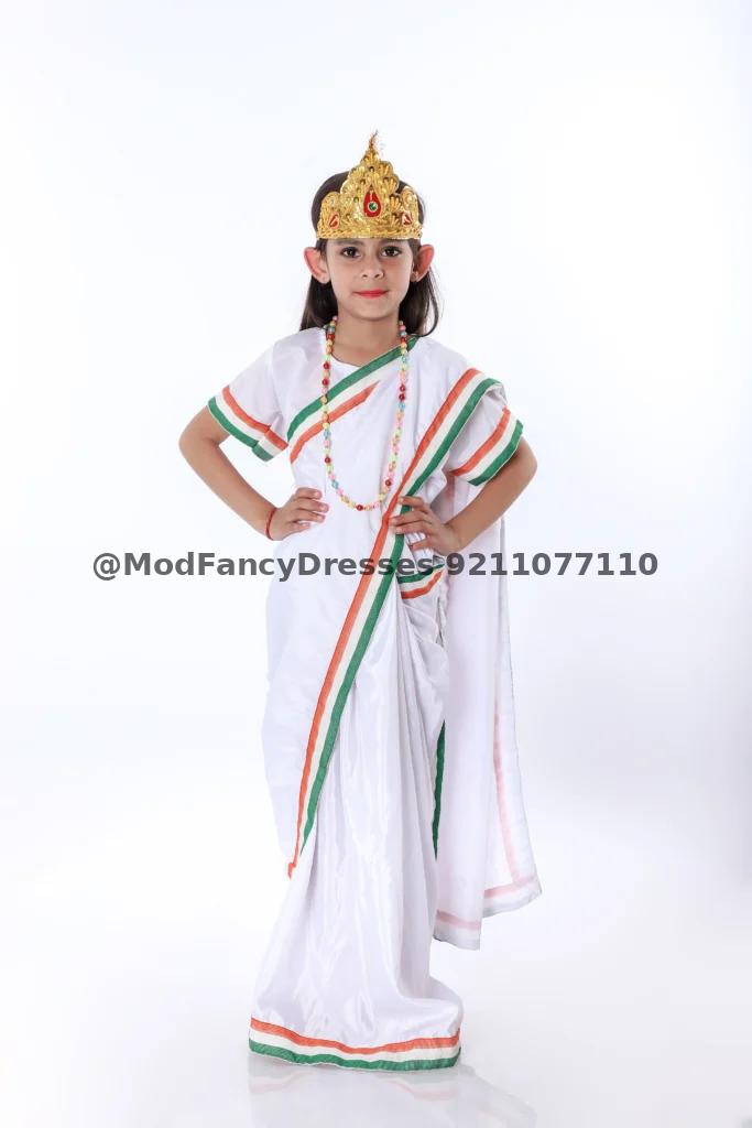 Mother India White Saree Thumbnail
