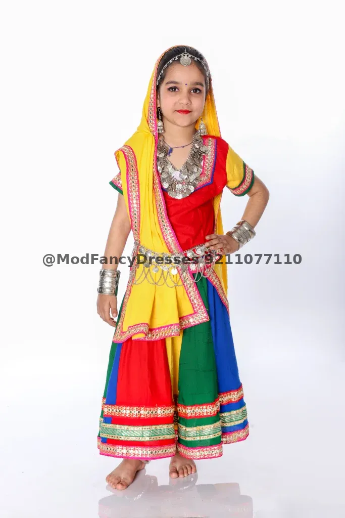 Multicolor Haryanvi Lehenga Choli Costume