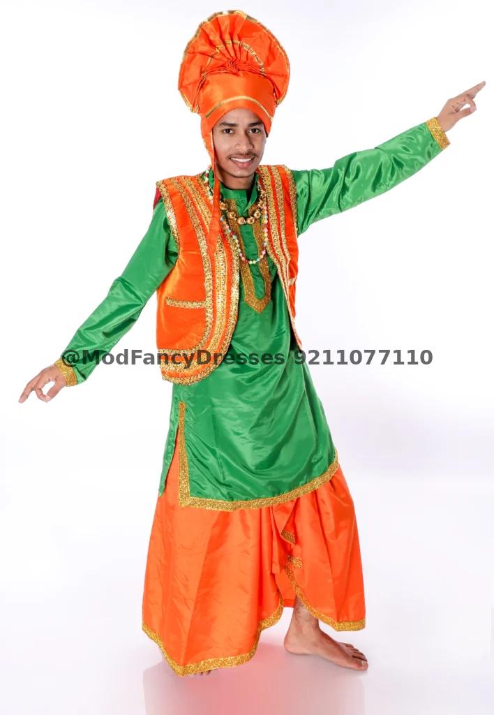 Orange Bhangra Dance Costume Thumbnail