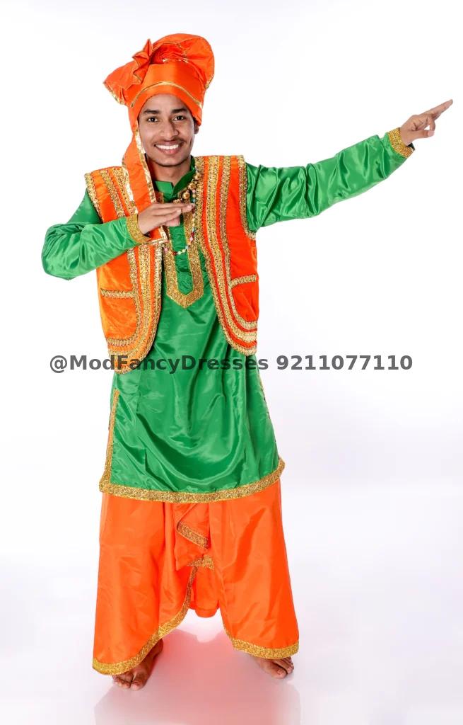 Orange Bhangra Dance Costume Thumbnail